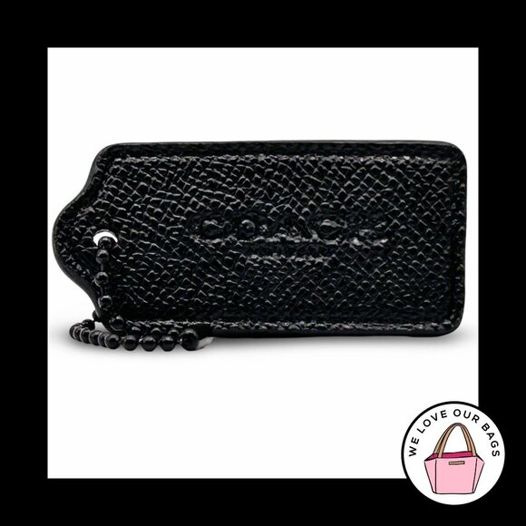 Coach Accessories - 2.25" COACH NEW YORK Black Crossgrain Leather Fob Bag Charm Keychain Hang Tag
